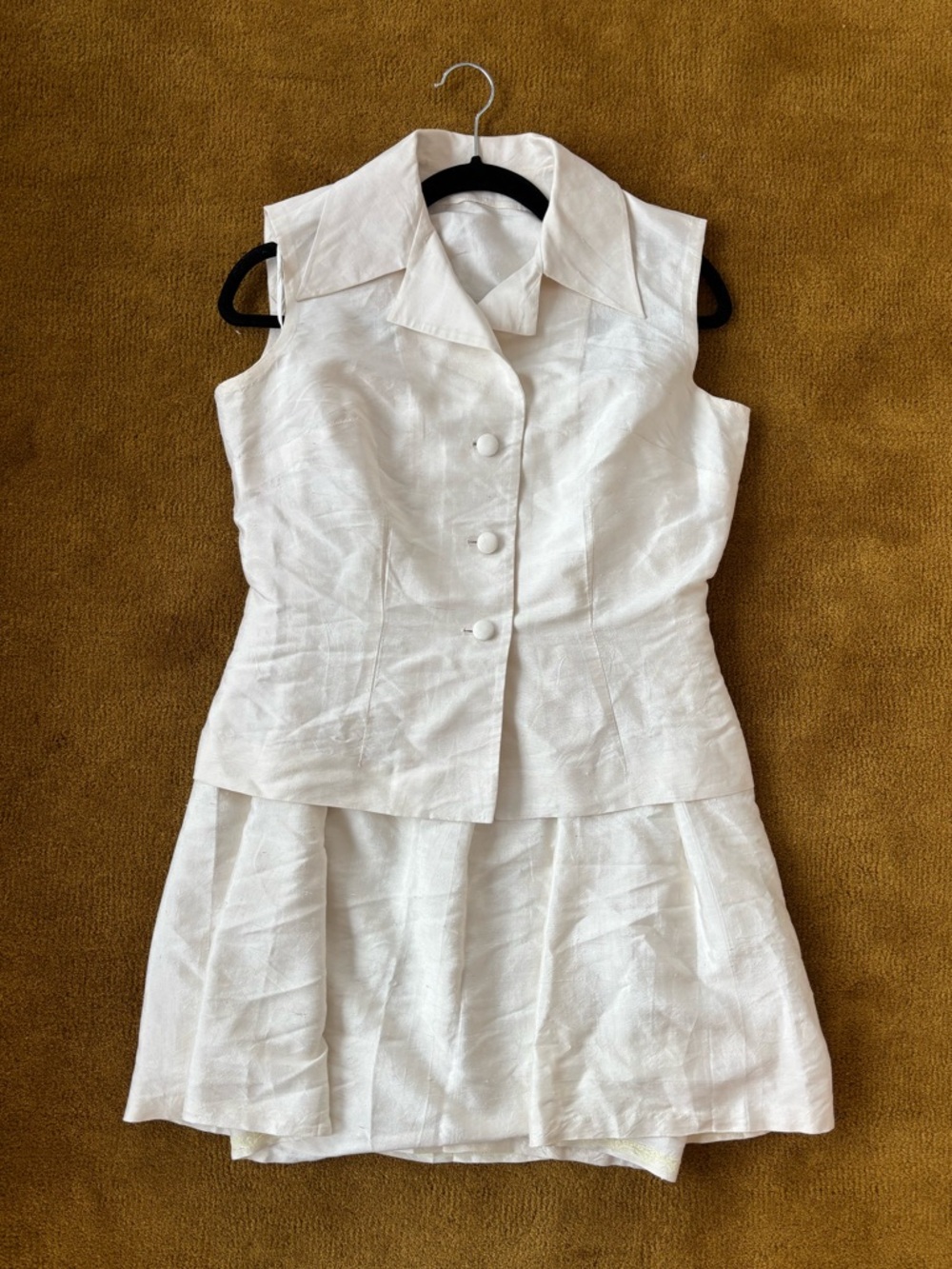 Vintage 80s Silk Skirt Set